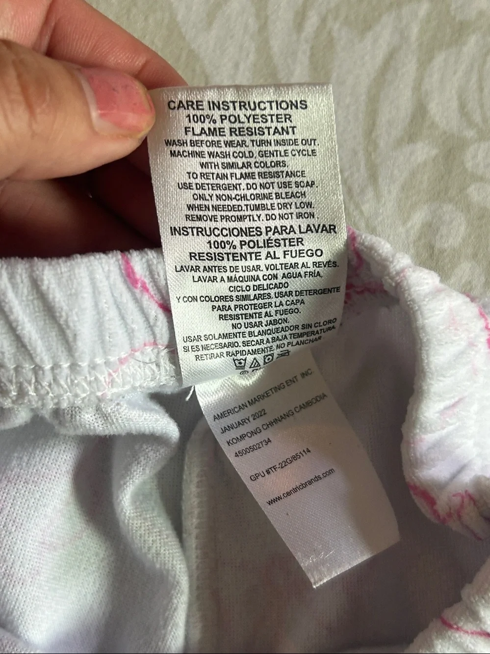 Disney Pink and White Minnie Mouse Pajama Set